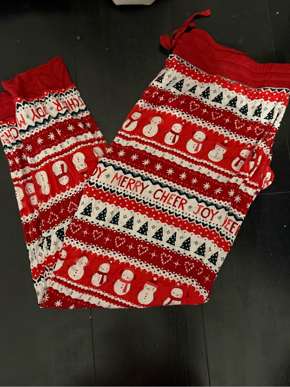 Little Sleepies Red Snowman & Tree Holiday Pajama Bottoms
